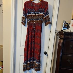 Boho Print Cotton Dress Brand New